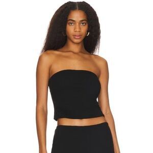 Womens Black Strapless Crop XL Y2K Tube Top Stretchy Chic Layering Edgy Retro